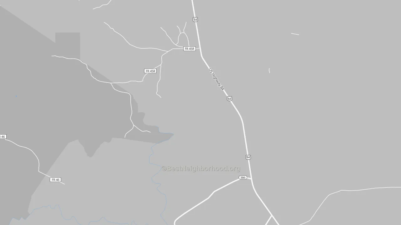 Walk Grade map of Tecolotito, NM, walkable areas in green and car-dependent areas in red