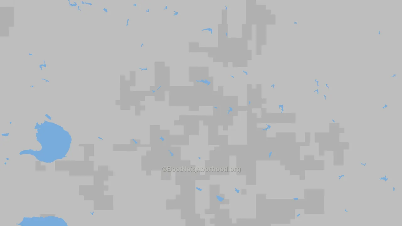 Walk Grade map of Teigen, MT, walkable areas in green and car-dependent areas in red