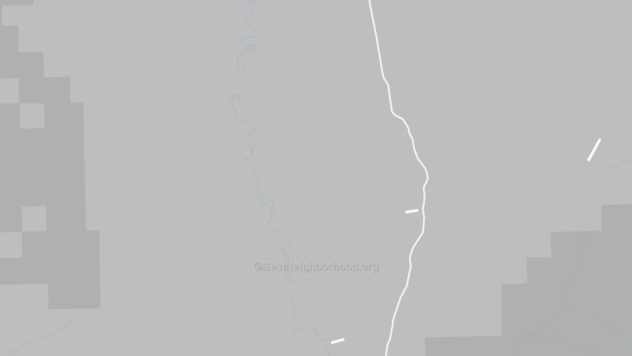 Walk Grade map of Terlingua, TX, walkable areas in green and car-dependent areas in red
