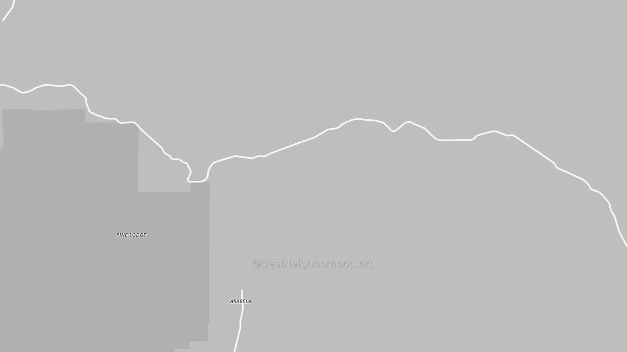 Walk Grade map of Tinnie, NM, walkable areas in green and car-dependent areas in red