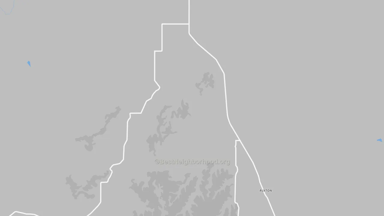 Walk Grade map of Toonerville, CO, walkable areas in green and car-dependent areas in red