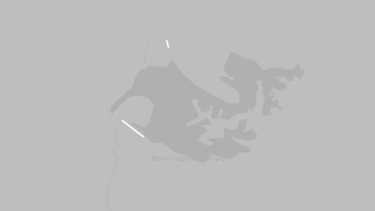 Walk Grade map of Turnagain Heights, AK, walkable areas in green and car-dependent areas in red