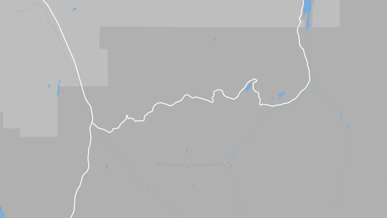 Walk Grade map of Uinta National Forest, UT, walkable areas in green and car-dependent areas in red