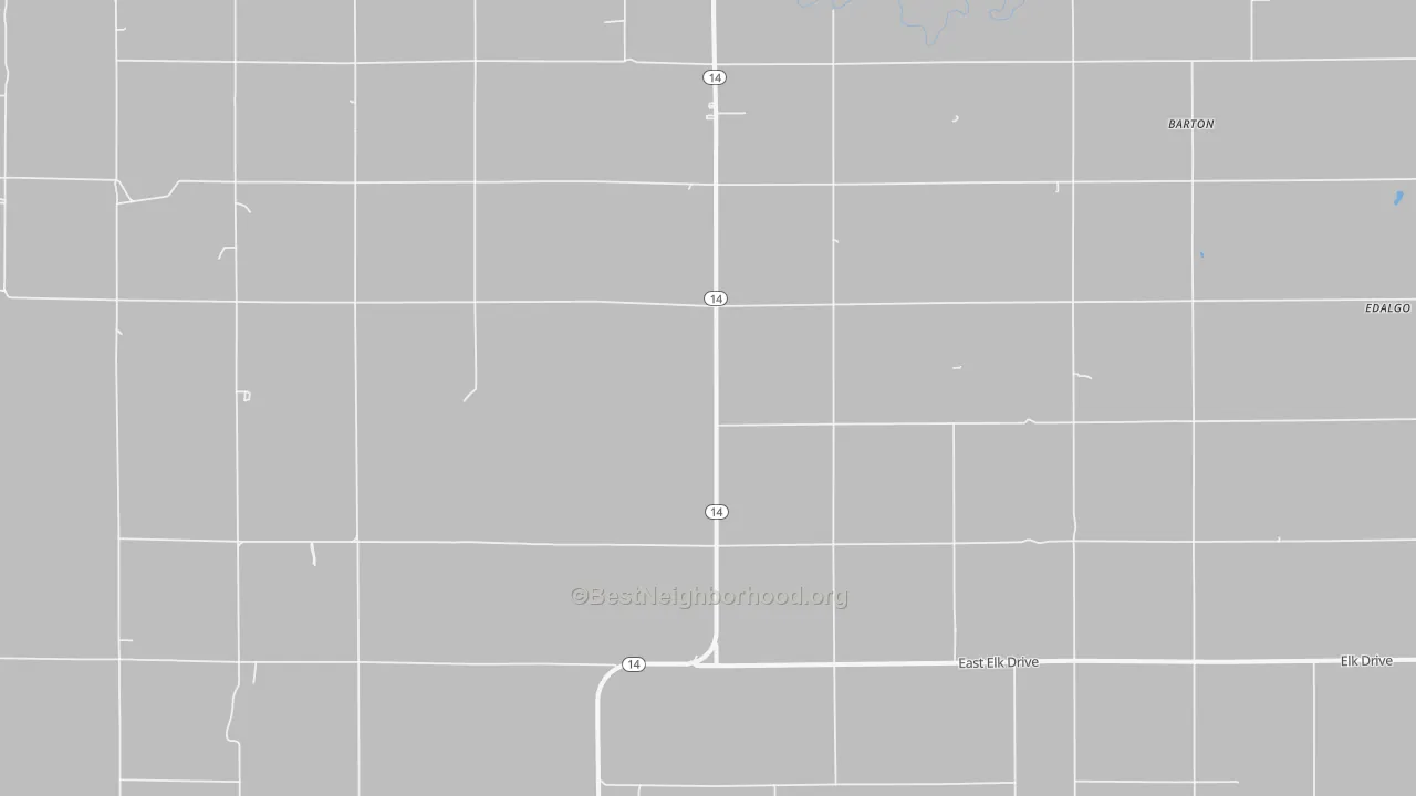Walk Grade map of Vesper, KS, walkable areas in green and car-dependent areas in red