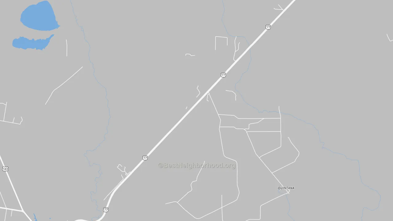 Walk Grade map of Vidaurri, TX, walkable areas in green and car-dependent areas in red