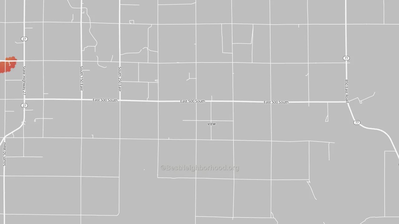 Walk Grade map of View, ID, walkable areas in green and car-dependent areas in red