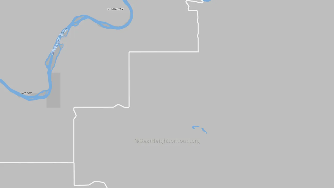 Walk Grade map of Virgelle, MT, walkable areas in green and car-dependent areas in red