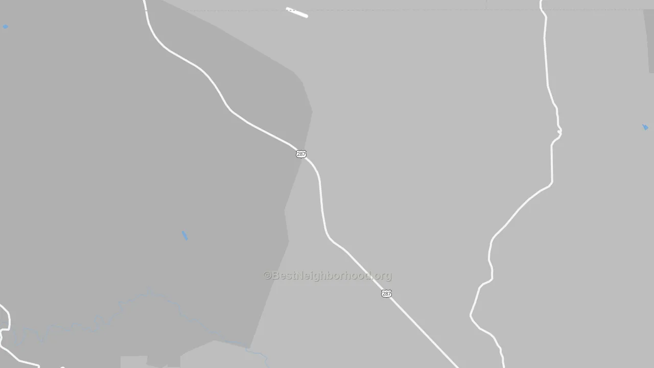 Walk Grade map of Virginia Dale, CO, walkable areas in green and car-dependent areas in red