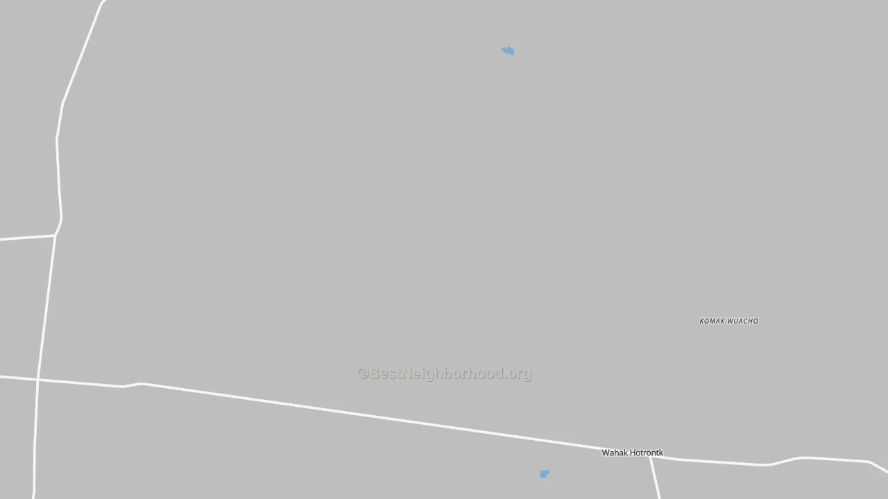 Walk Grade map of Wahak Hotrontk, AZ, walkable areas in green and car-dependent areas in red