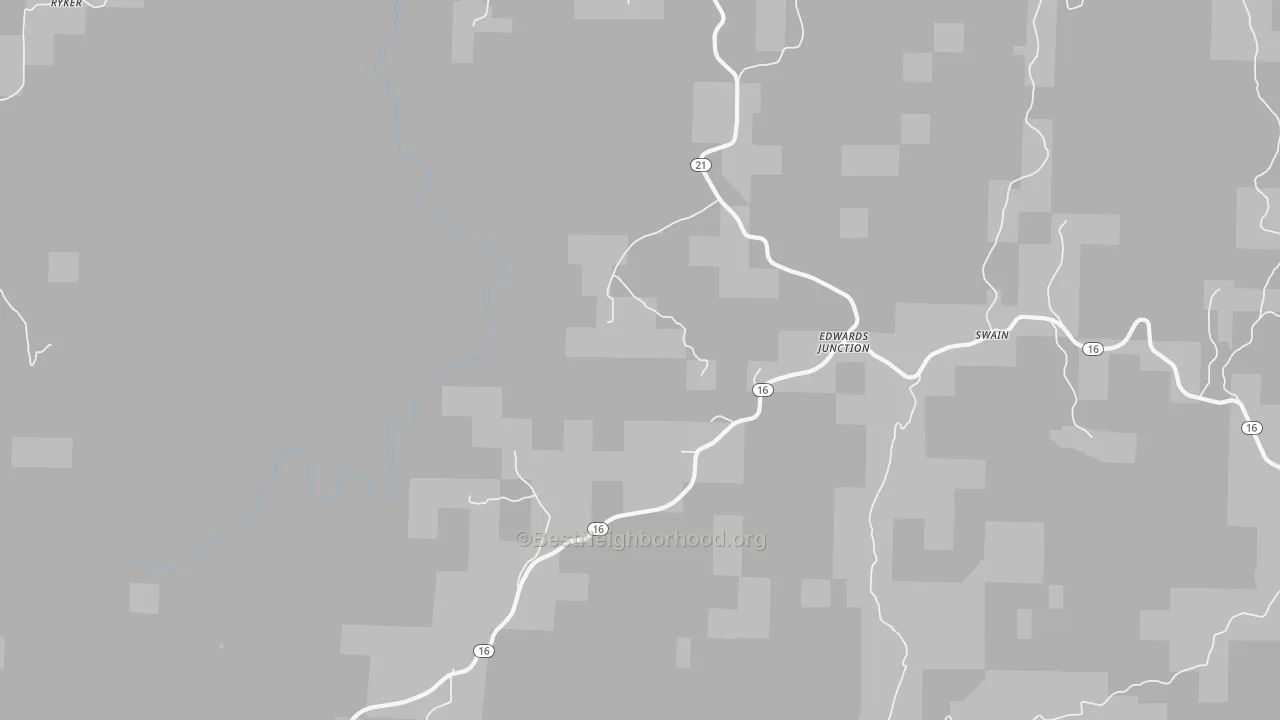 Walk Grade map of Walnut, AR, walkable areas in green and car-dependent areas in red