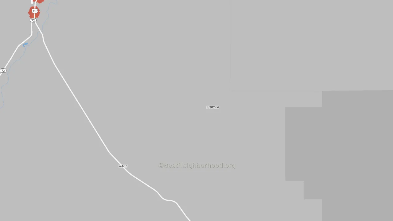 Walk Grade map of Warren, MT, walkable areas in green and car-dependent areas in red