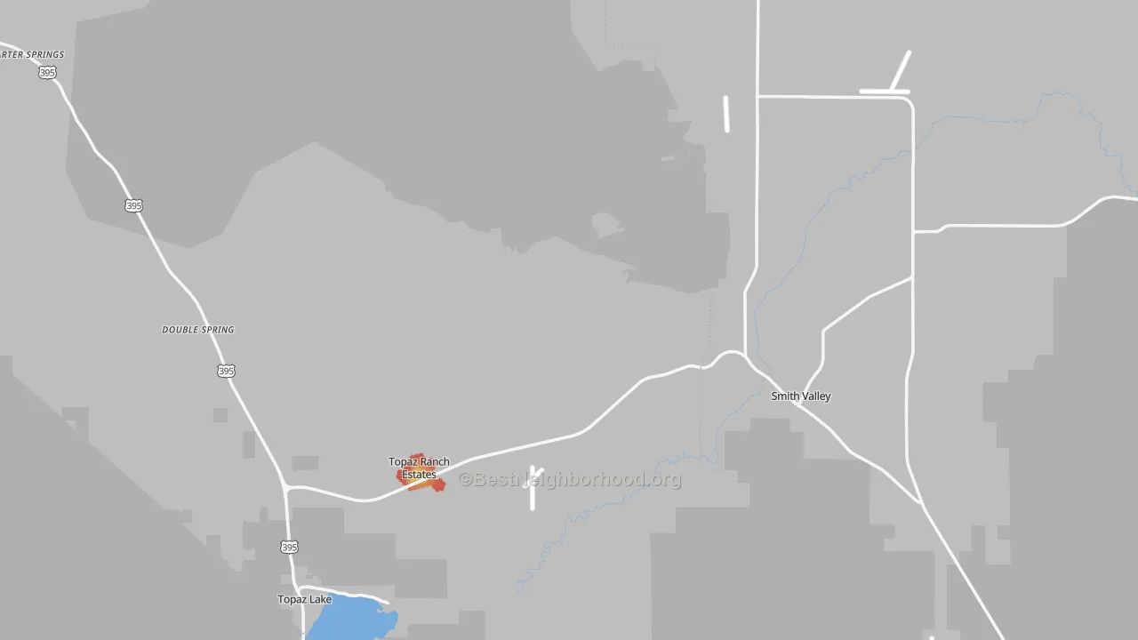 Walk Grade map of Wellington, NV, walkable areas in green and car-dependent areas in red