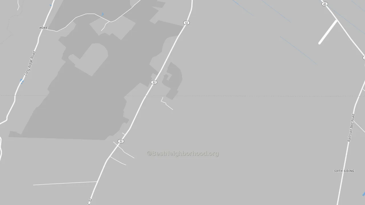 Walk Grade map of Wenona, NC, walkable areas in green and car-dependent areas in red