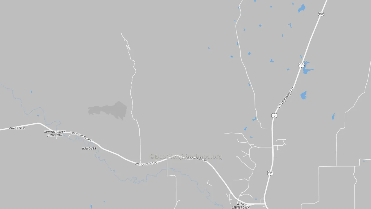 Walk Grade map of West Lewistown, MT, walkable areas in green and car-dependent areas in red