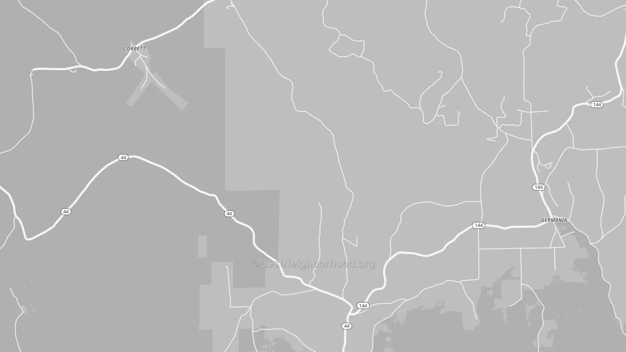 Walk Grade map of West Pike, PA, walkable areas in green and car-dependent areas in red