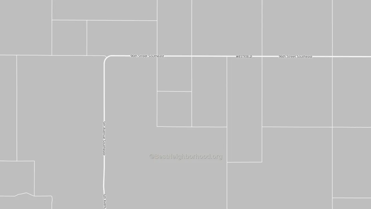 Walk Grade map of Westfield, ND, walkable areas in green and car-dependent areas in red