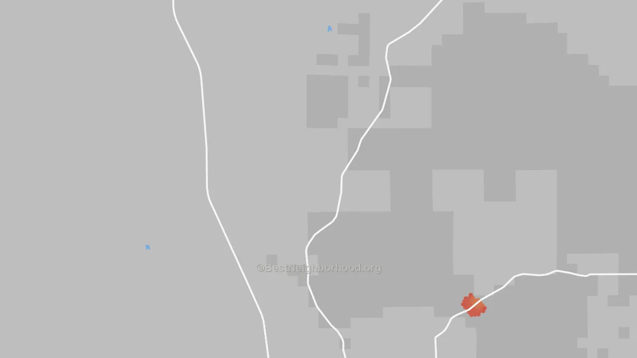 Walk Grade map of Weston, WY, walkable areas in green and car-dependent areas in red