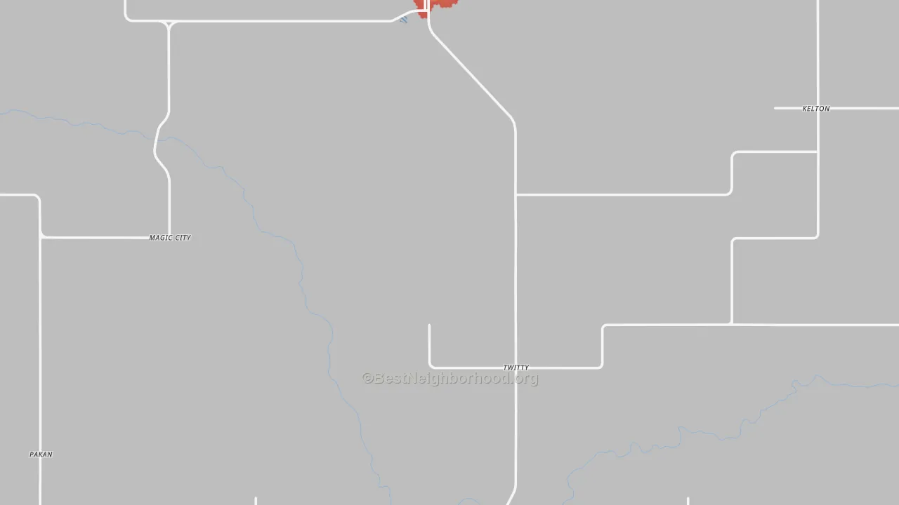 Walk Grade map of Wheeler County, TX, walkable areas in green and car-dependent areas in red