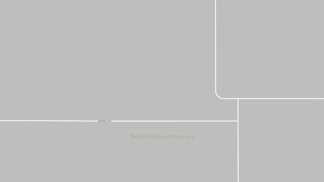 Walk Grade map of Wheeless, OK, walkable areas in green and car-dependent areas in red