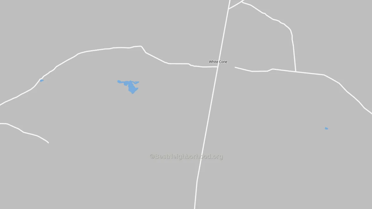 Walk Grade map of Whitecone, AZ, walkable areas in green and car-dependent areas in red