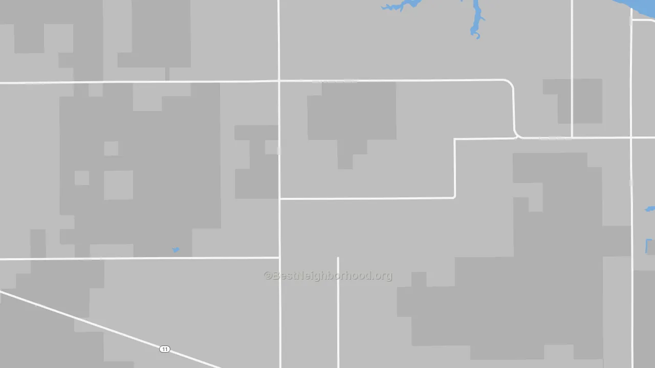 Walk Grade map of Williams, MN, walkable areas in green and car-dependent areas in red