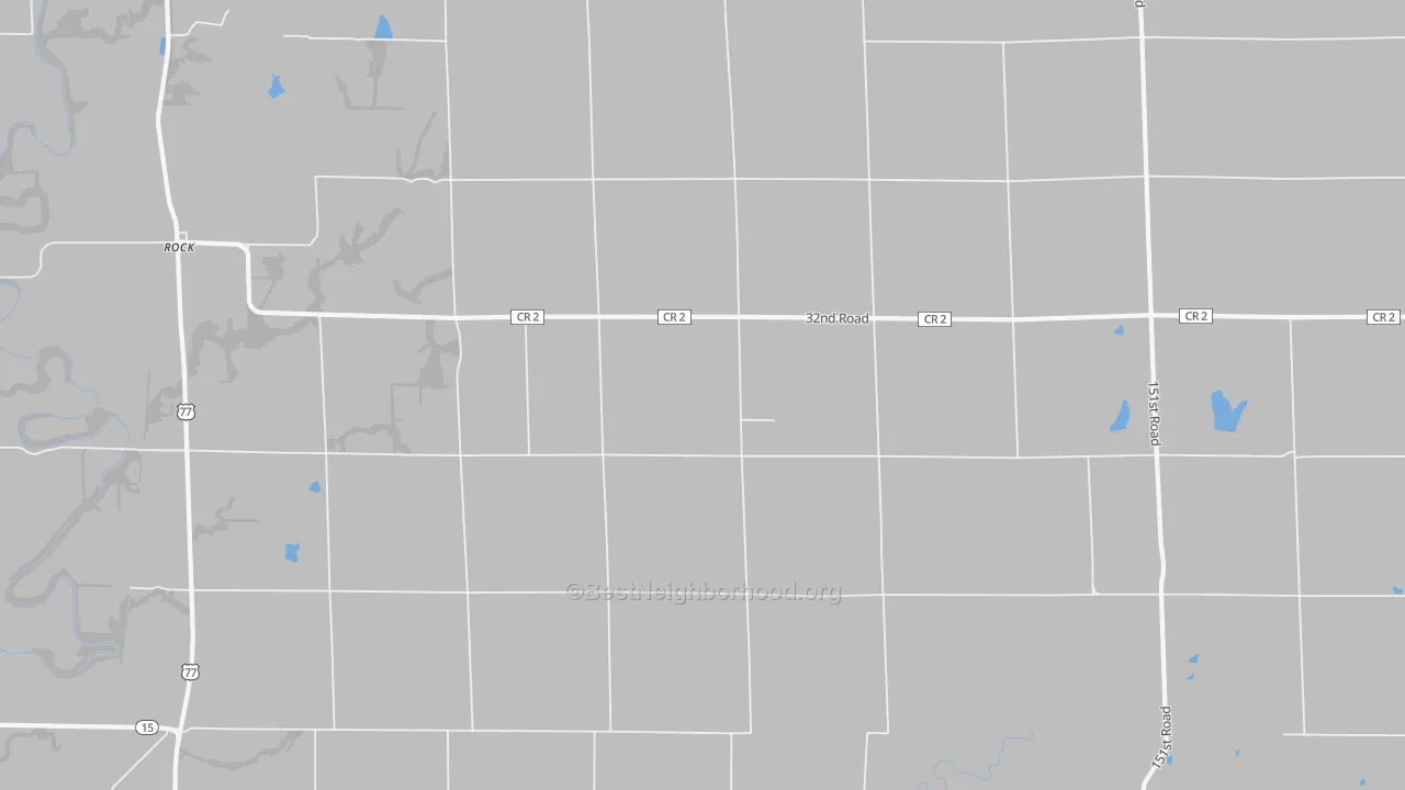 Walk Grade map of Wilmot, KS, walkable areas in green and car-dependent areas in red