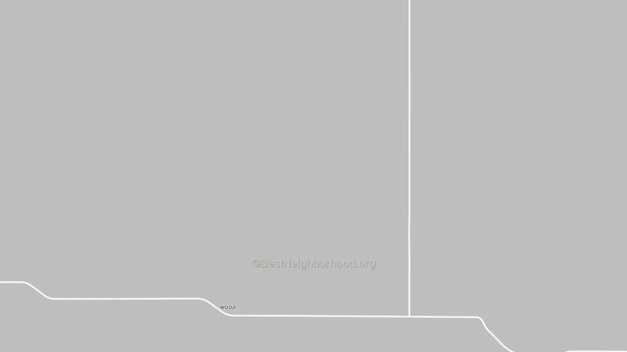 Walk Grade map of Wood, SD, walkable areas in green and car-dependent areas in red