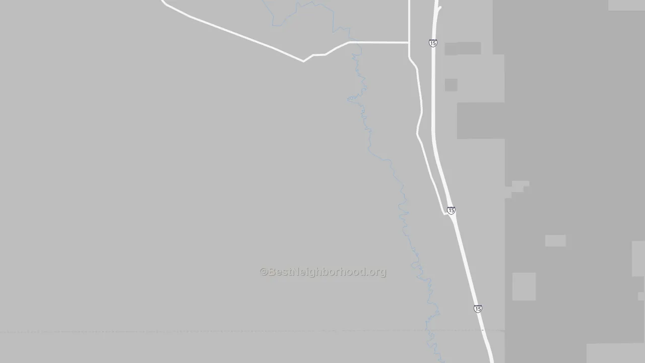 Walk Grade map of Woodruff, ID, walkable areas in green and car-dependent areas in red