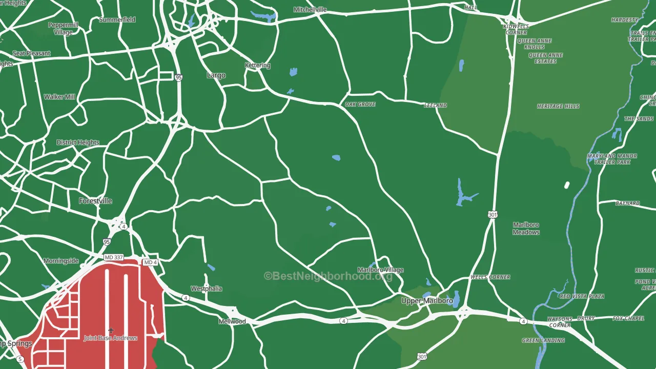 Map Of Greater Upper Marlboro Md And Waldorf