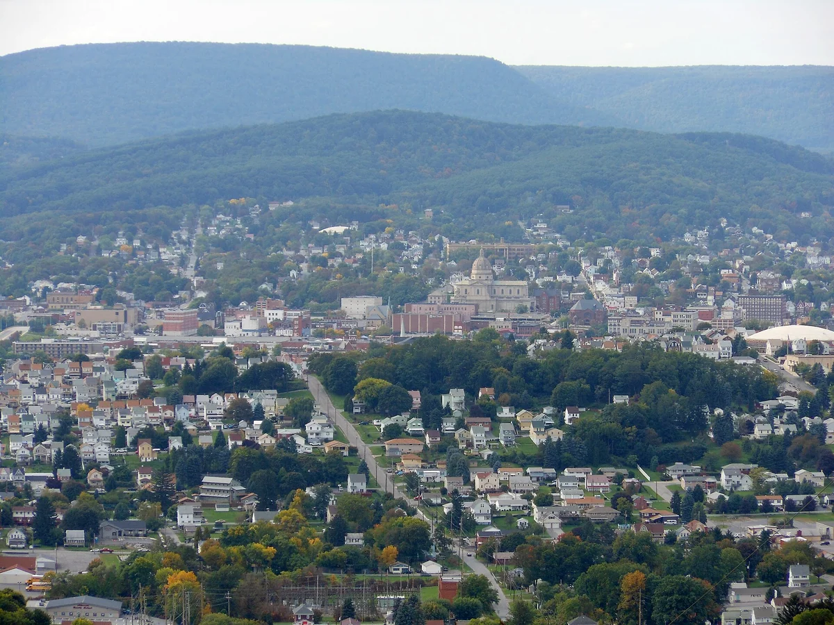 Taken from the top of Brush Mountain focusing on Downtown Altoona, Pennsylvania