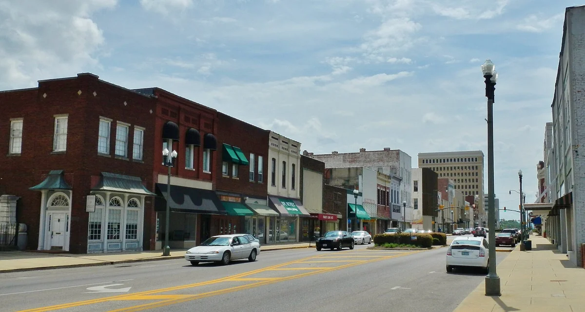 This is a photo of downtown Anniston, Alabama