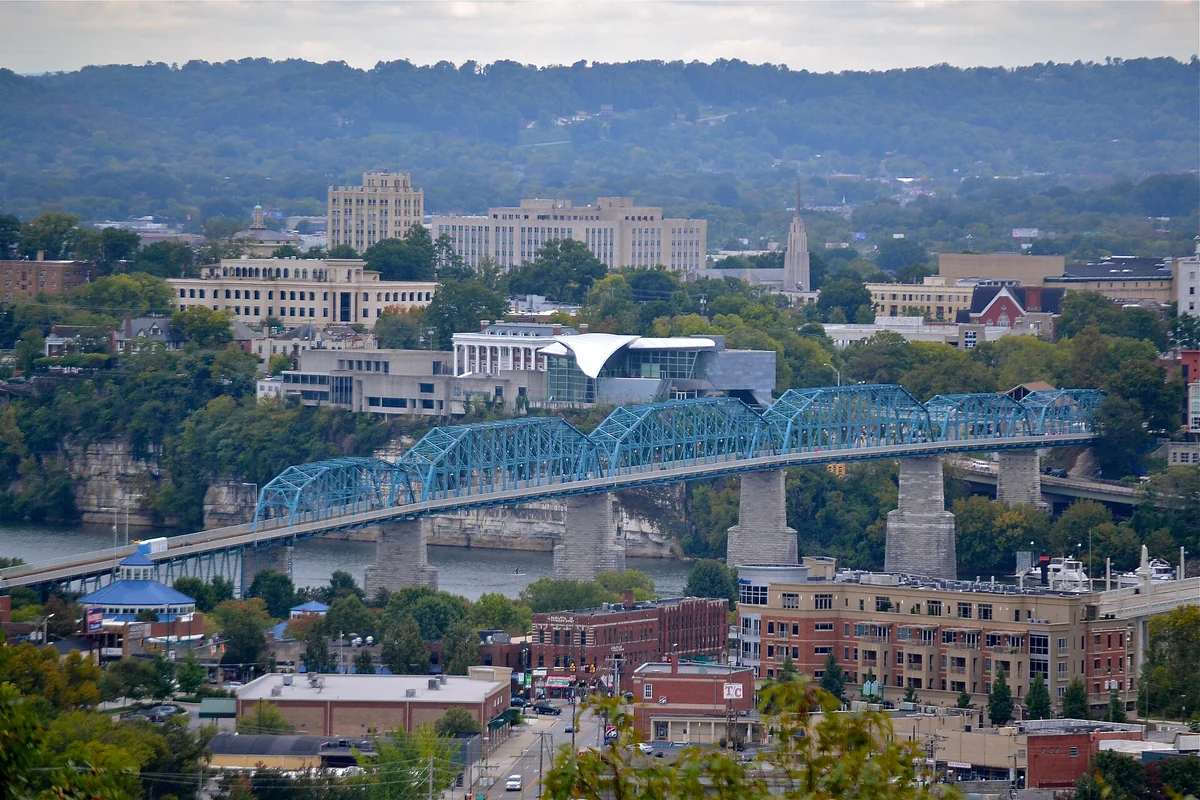 Chattanooga, Tennessee viewed from Stringer's Ridge