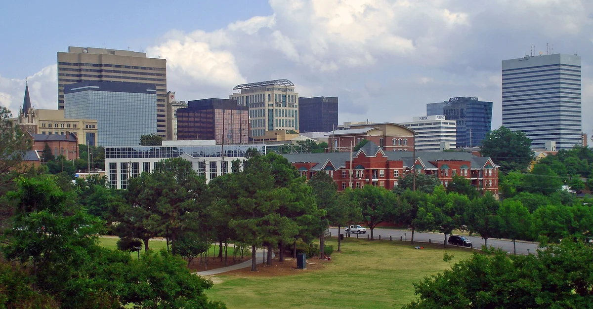 skyline of downtown Columbia, South Carolina, USA from Arsenal Hill