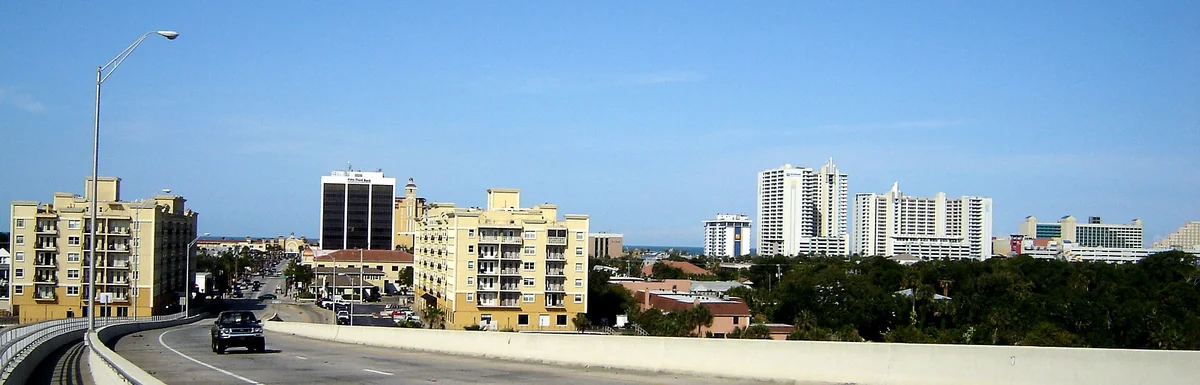 Daytona Beach Skyline, view from above Towers St.