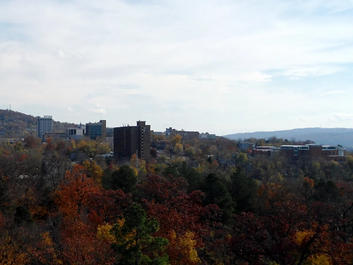 Landscape view of downtown Fayetteville, Arkansas