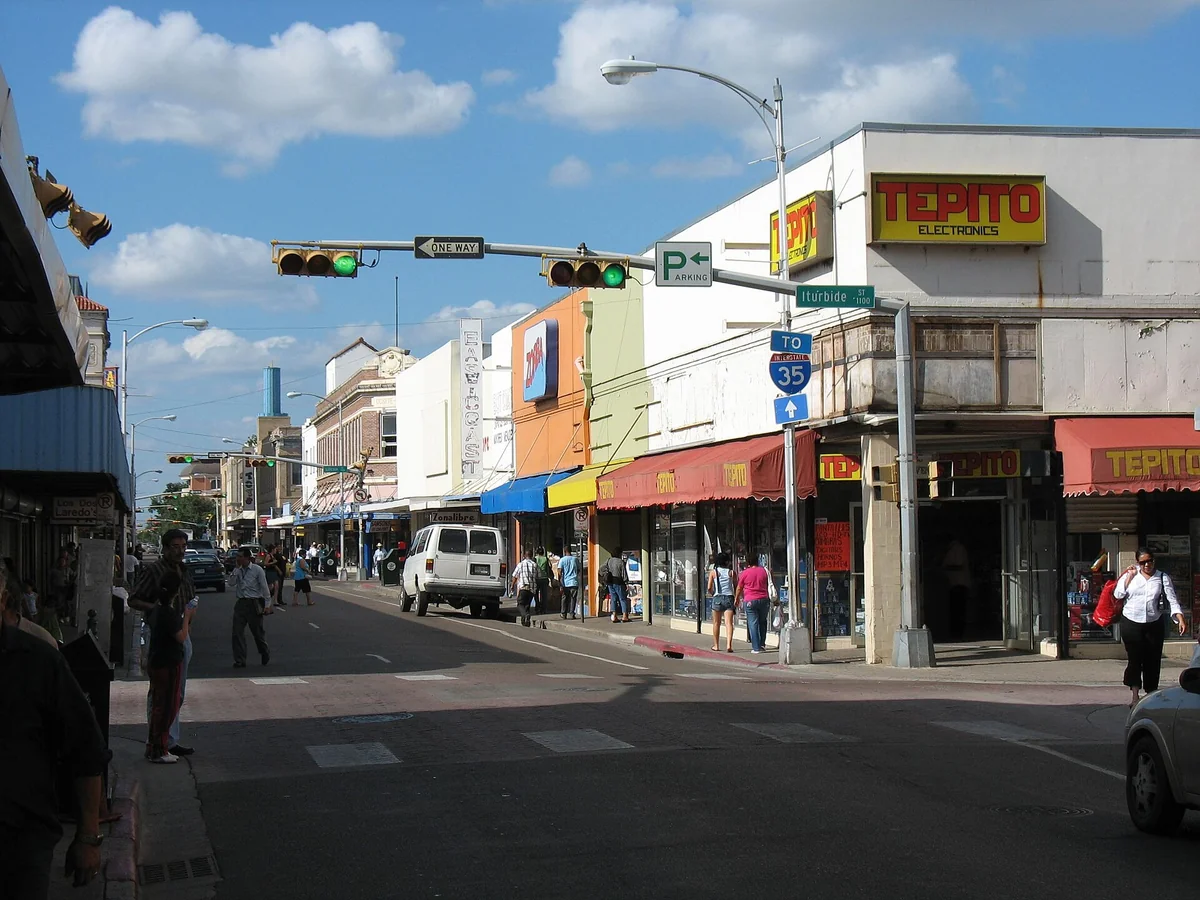 Downtown Laredo at the intersection of Covent and Iturbide Streets