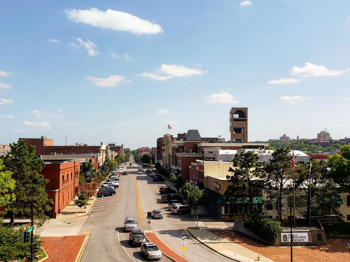 The Lawrence, Kansas skyline in 2018