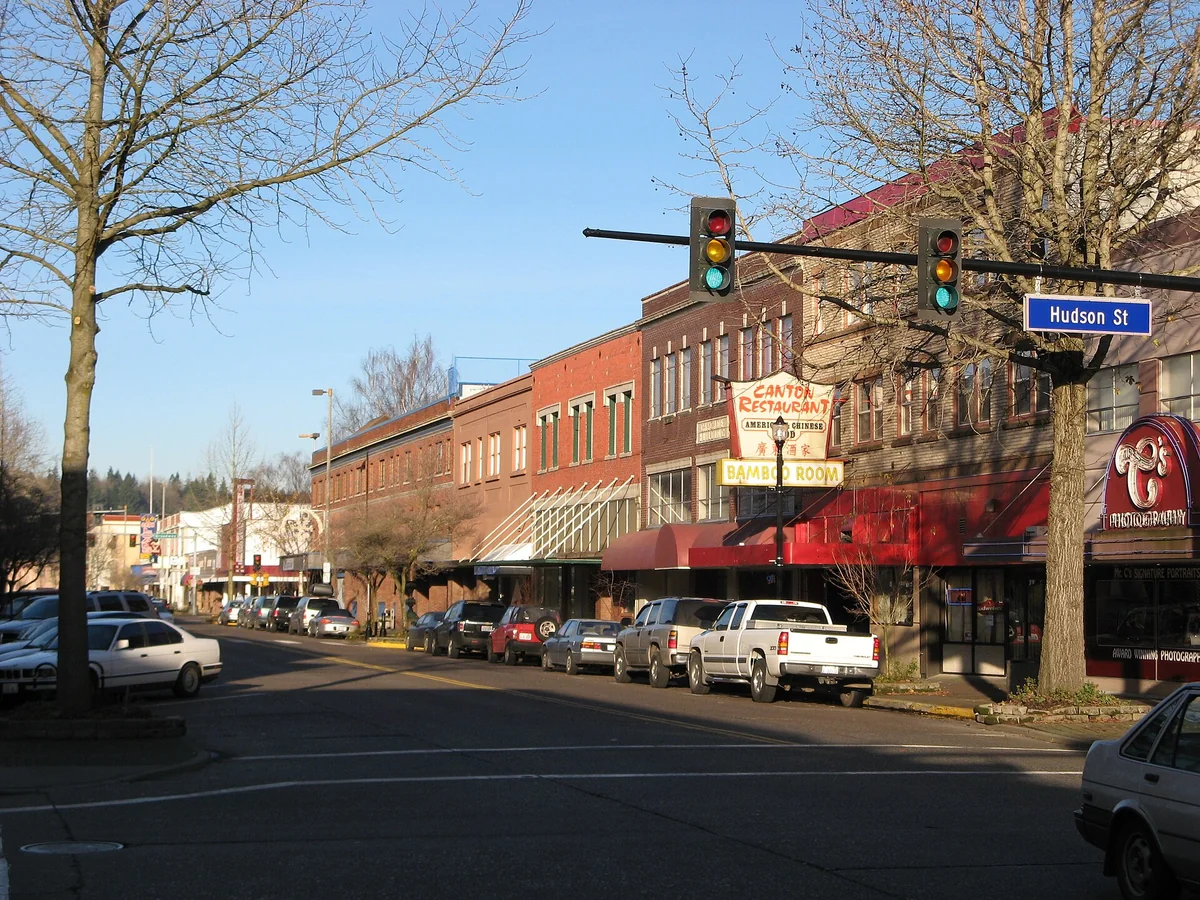 Downtown Longview WA, on the corner of Commerce Avenue and Hudson Street