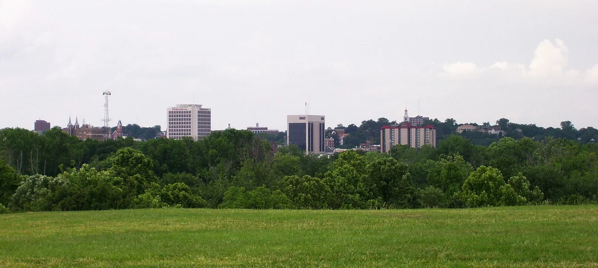 Downtown Macon, Georgia from the Ocmulgee National Monument