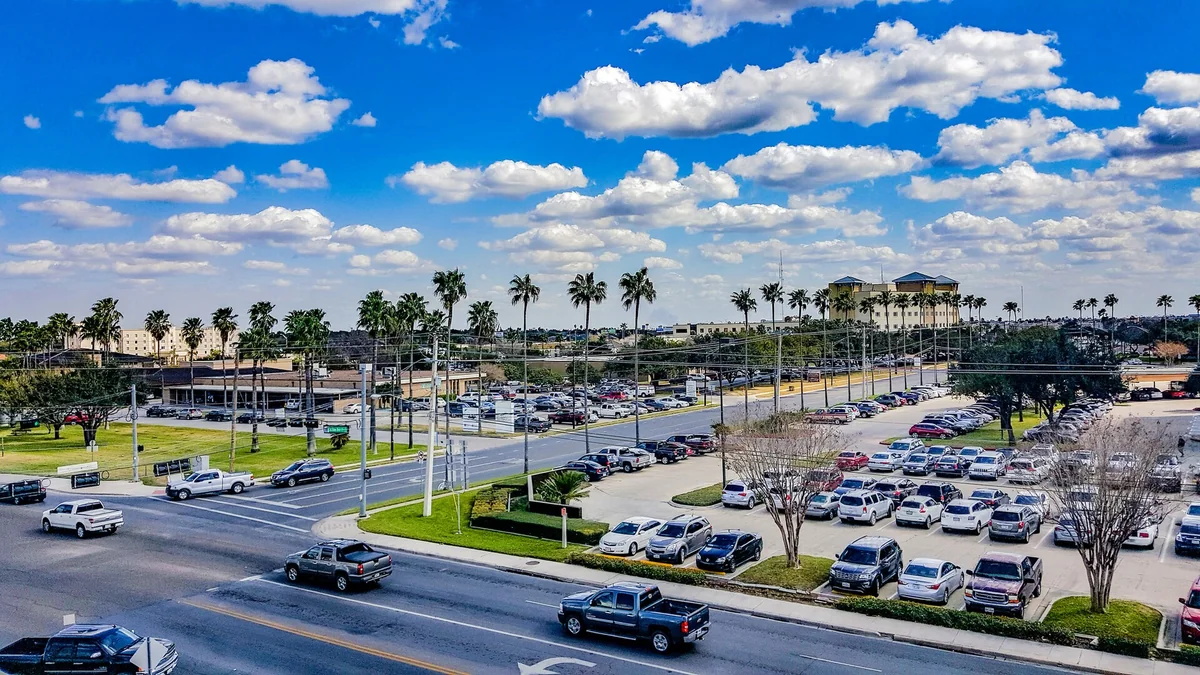 Cityscape of Mcallen, TX. This view is on 2nd and Ridge Road in McAllen