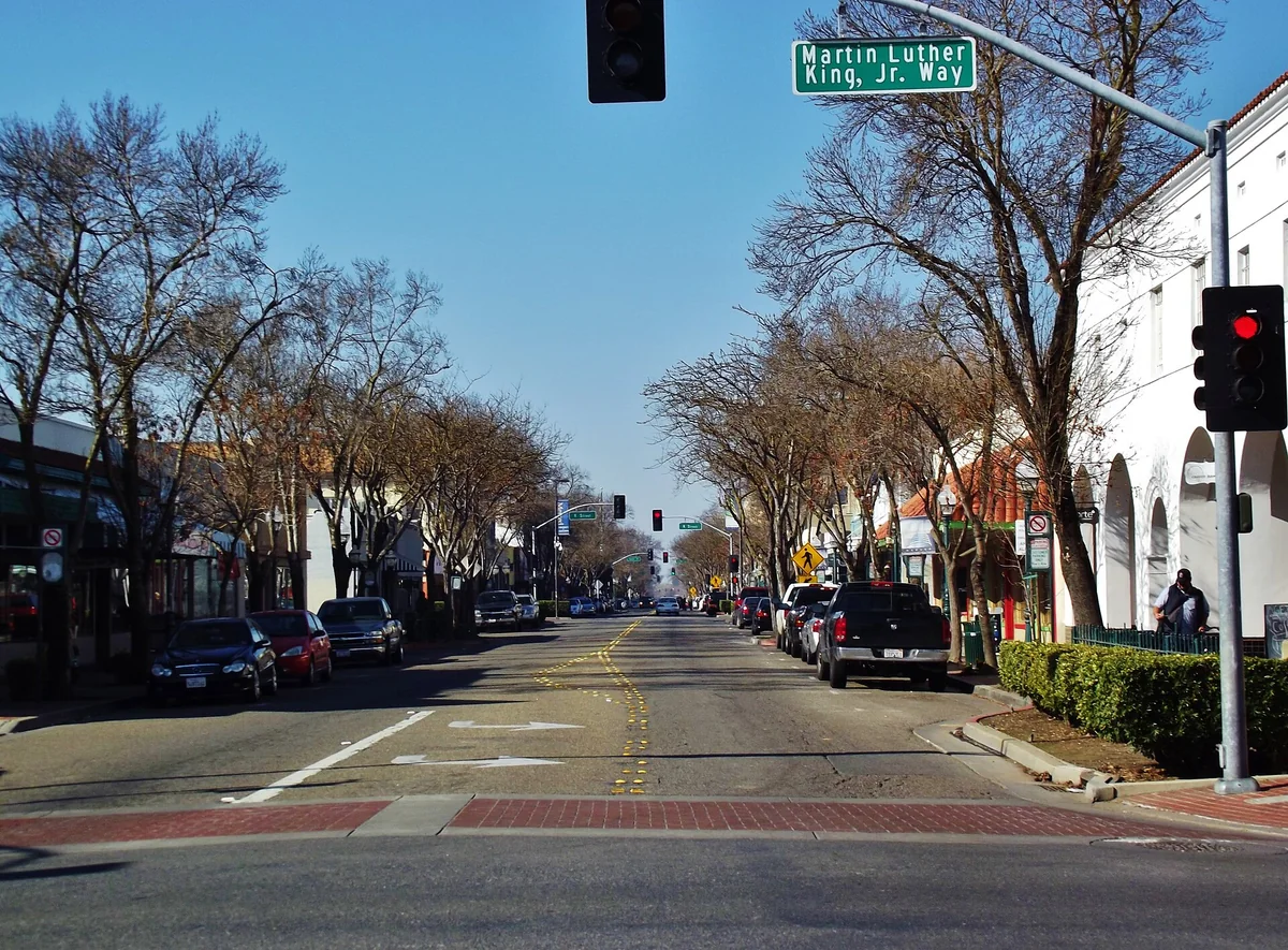 Main St. and Martin Luther King Jr. Way, in Merced California