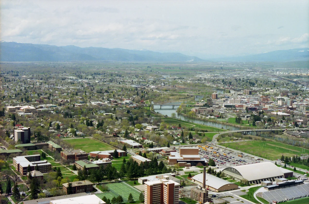 Skyline of Missoula, Montana, USA