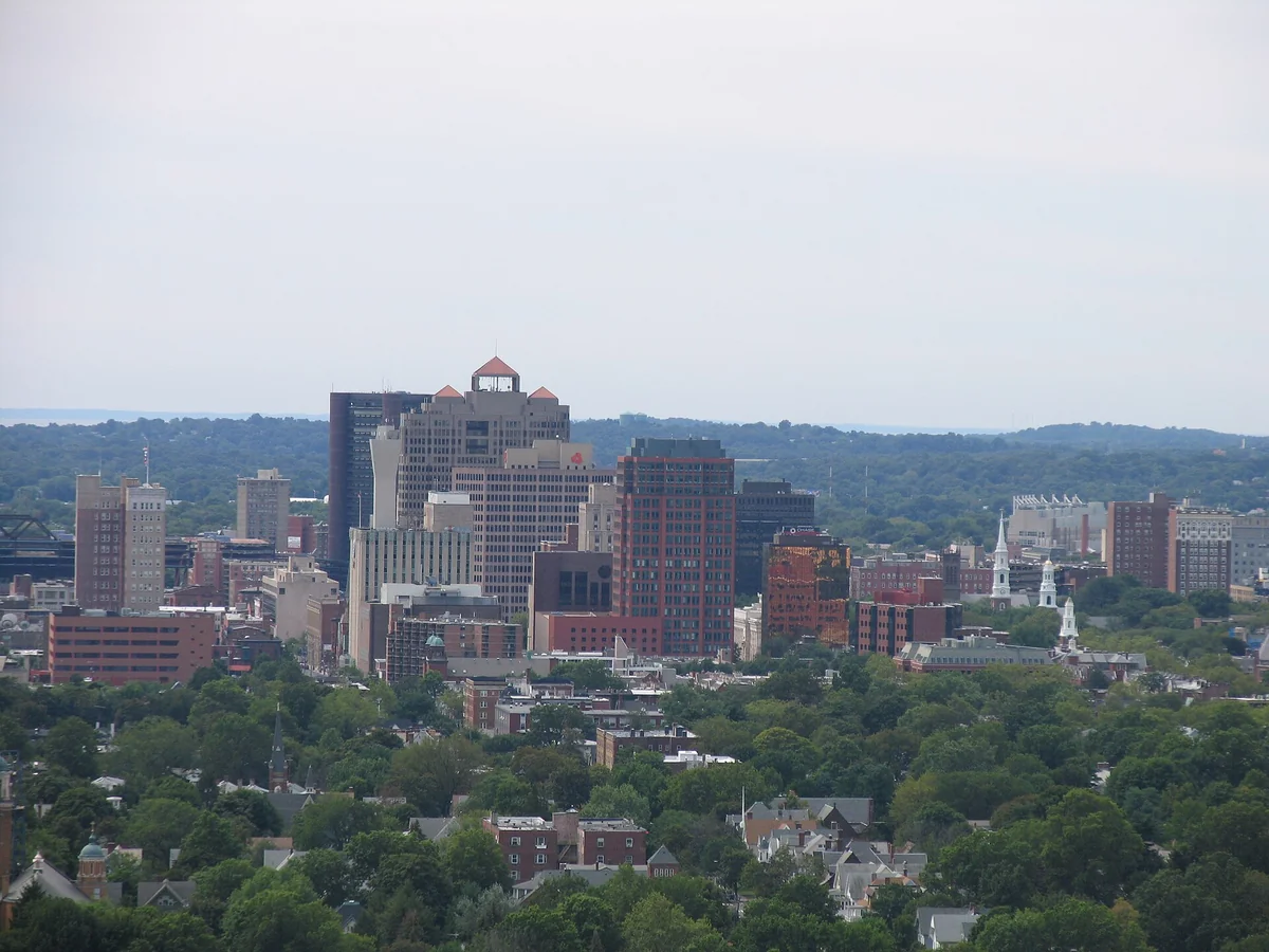 New Haven, Connecticut skyline from East Rock