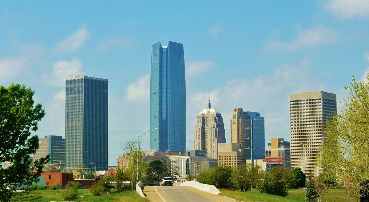 Skyline of Oklahoma City, looking southwest