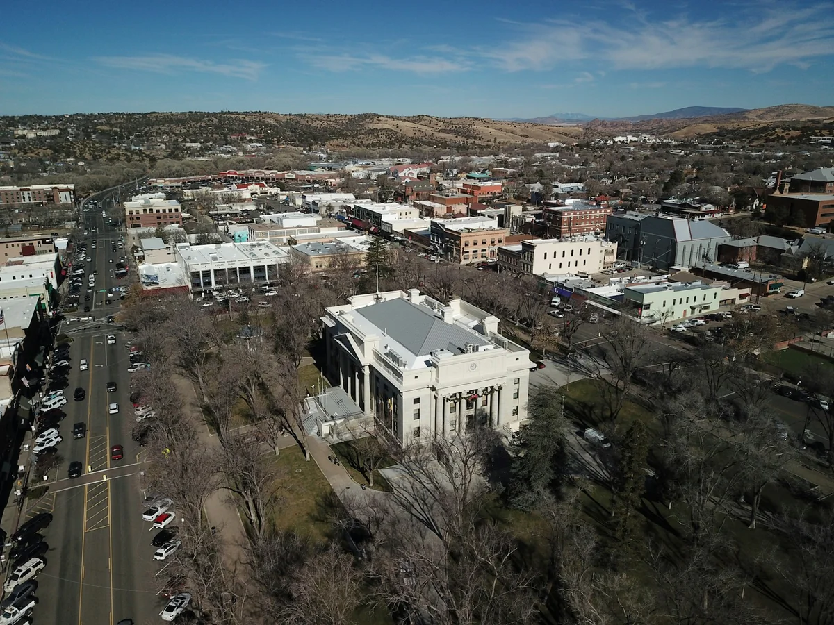 Photo of historic Prescott Courthouse Square