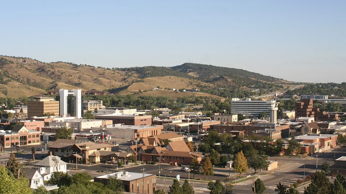 Skyline of Rapid City, South Dakota, taken from Hillcrest Drive