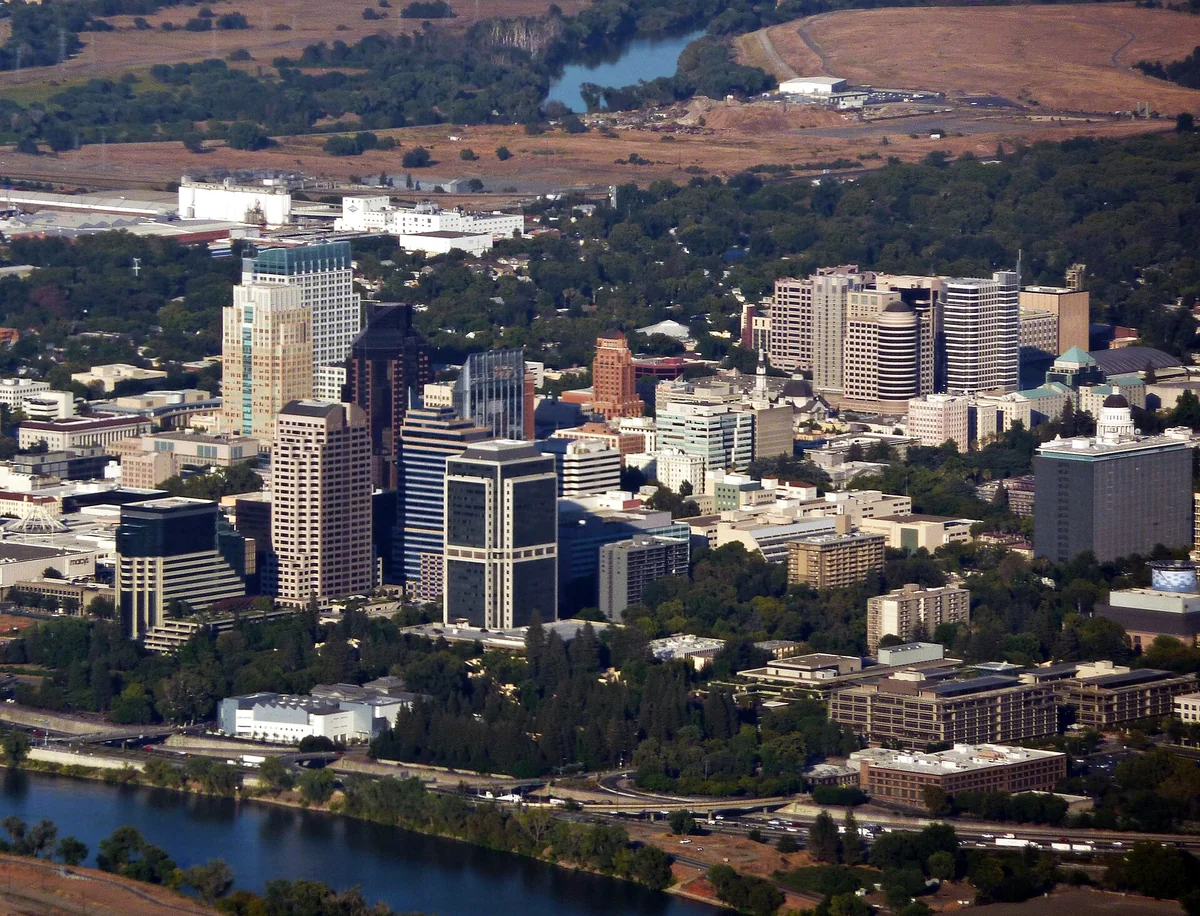 Aerial view of Sacramento, California
