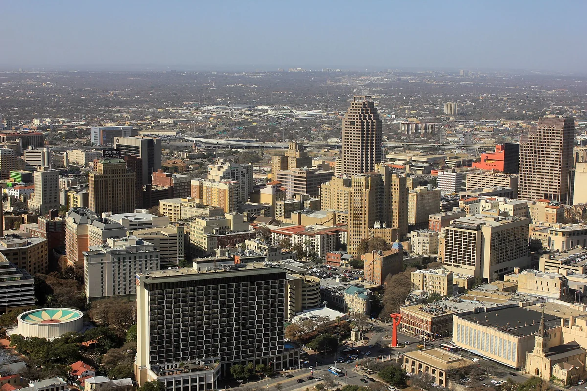 Pictures of the second most populus city in Texas with the riverwalk and many historical buildings Some skyscrapers of San Antonio