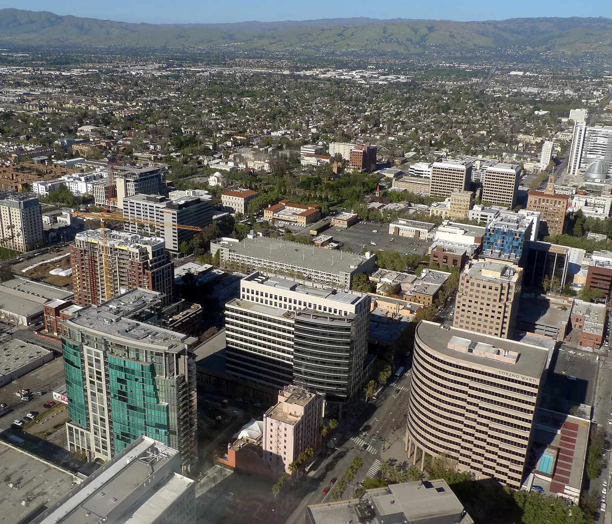 San Jose CA Downtown aerial view photo Don Ramey Logan