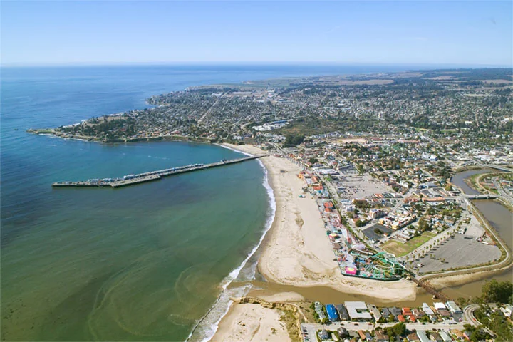 Aerial view of Santa Cruz, California, USA